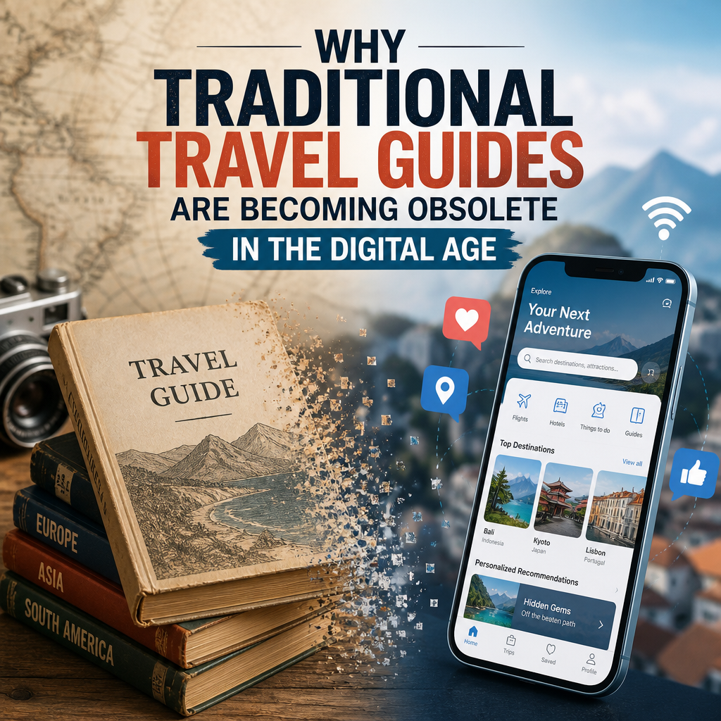 Illustration of Why Traditional Travel Guides Are Becoming Obsolete in the Digital Age